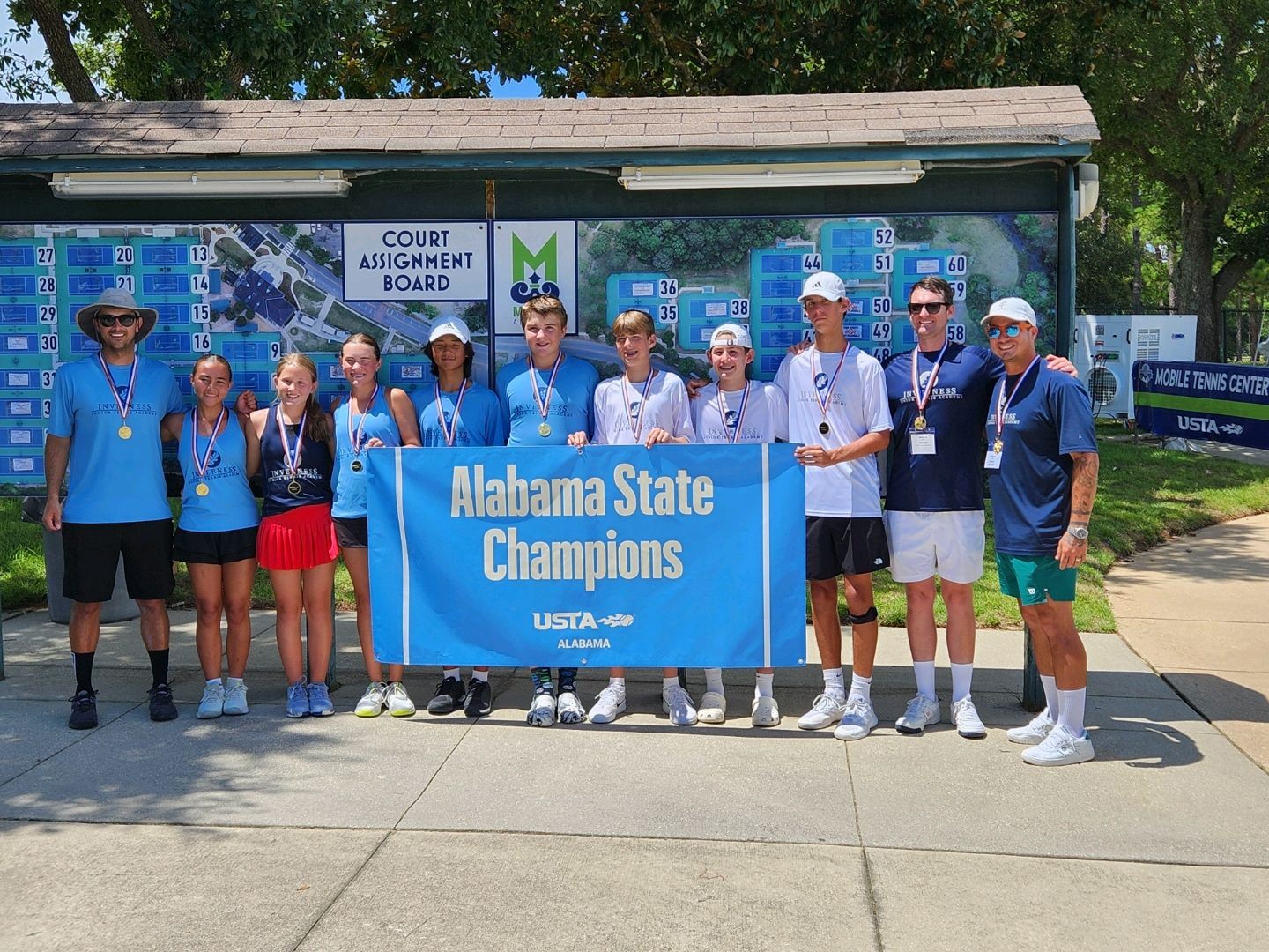 Inverness Junior tennis team winning state